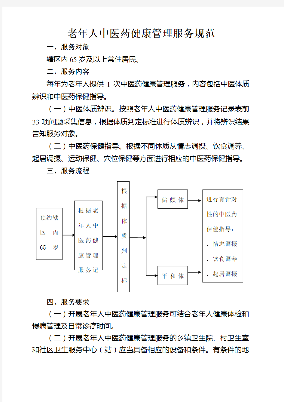 老年人中医药健康管理服务规范