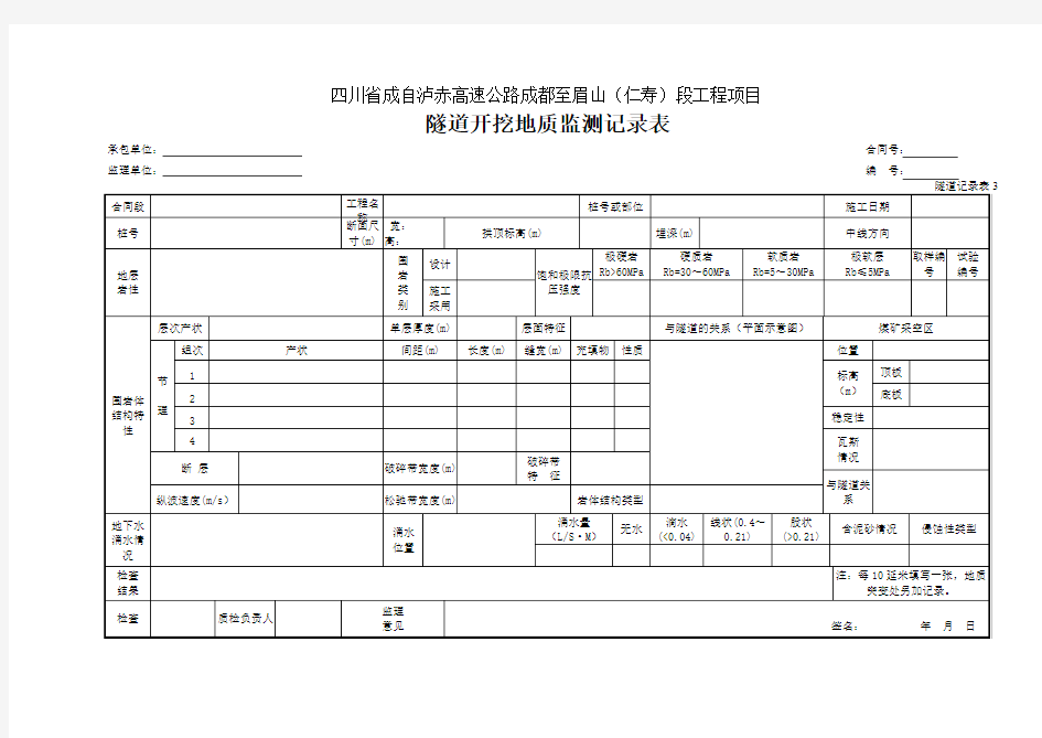 03 隧道开挖地质监测记录表 (2)