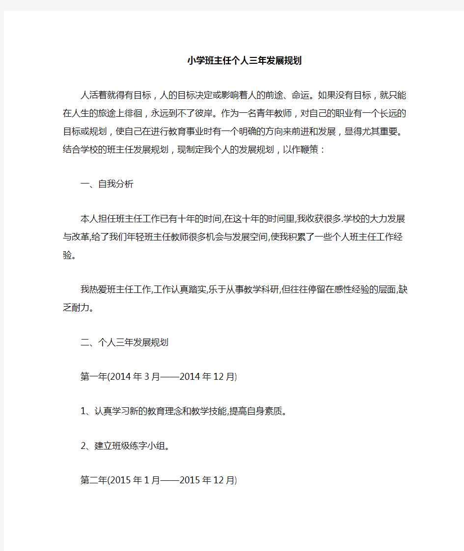 班主任工作未来三年规划 