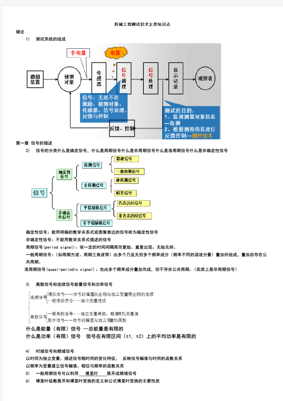 测试技术主要内容