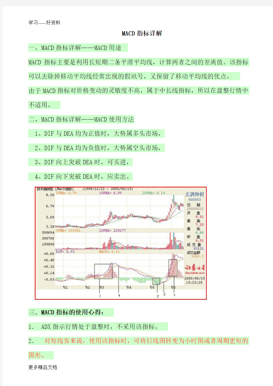 股票21个技术指标精解大全学习资料