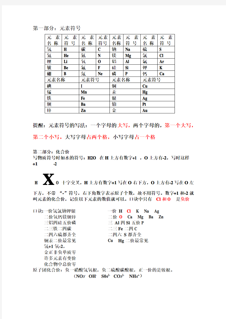 (完整版)元素符号口诀