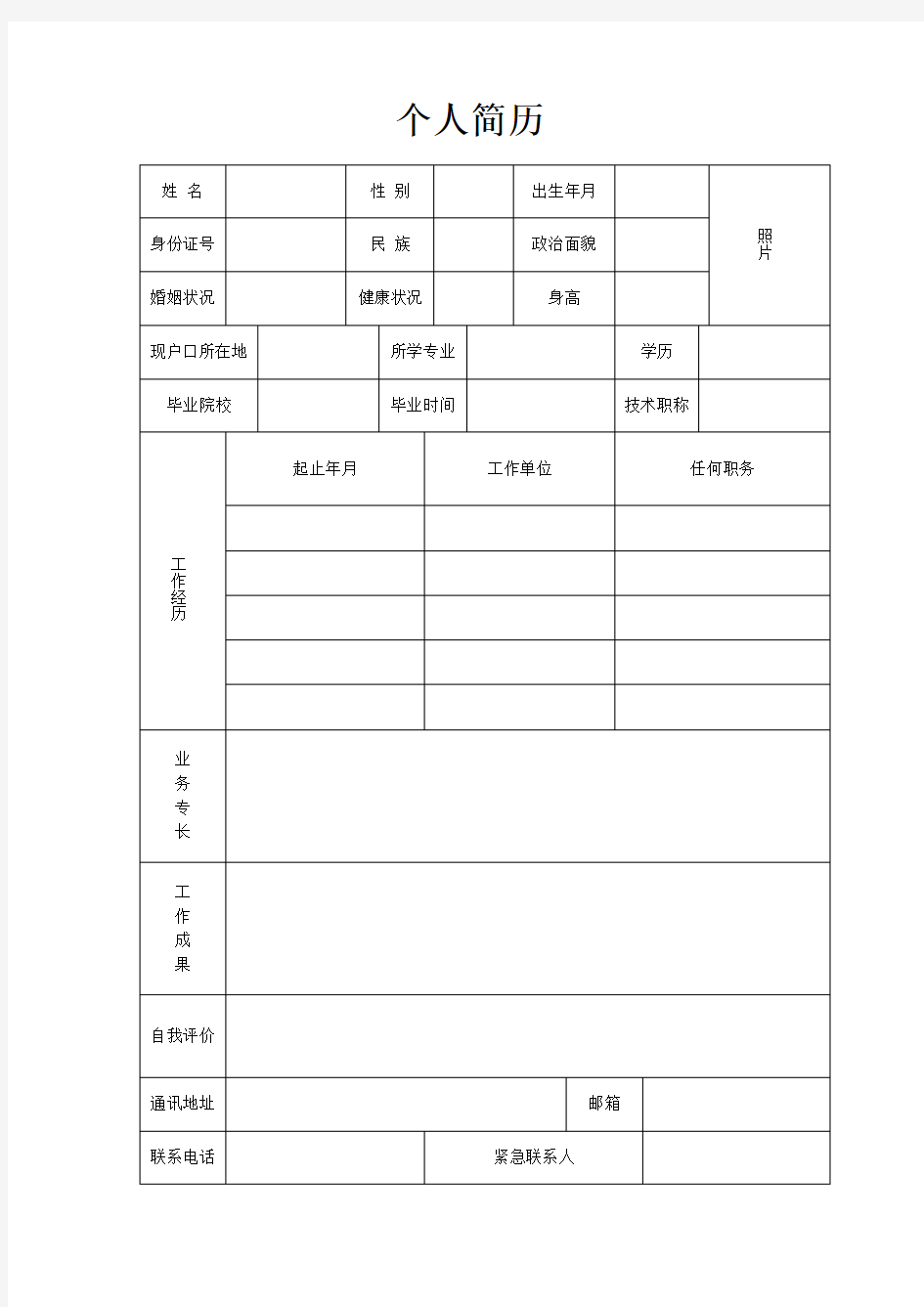 简单实用的个人简历模板.doc