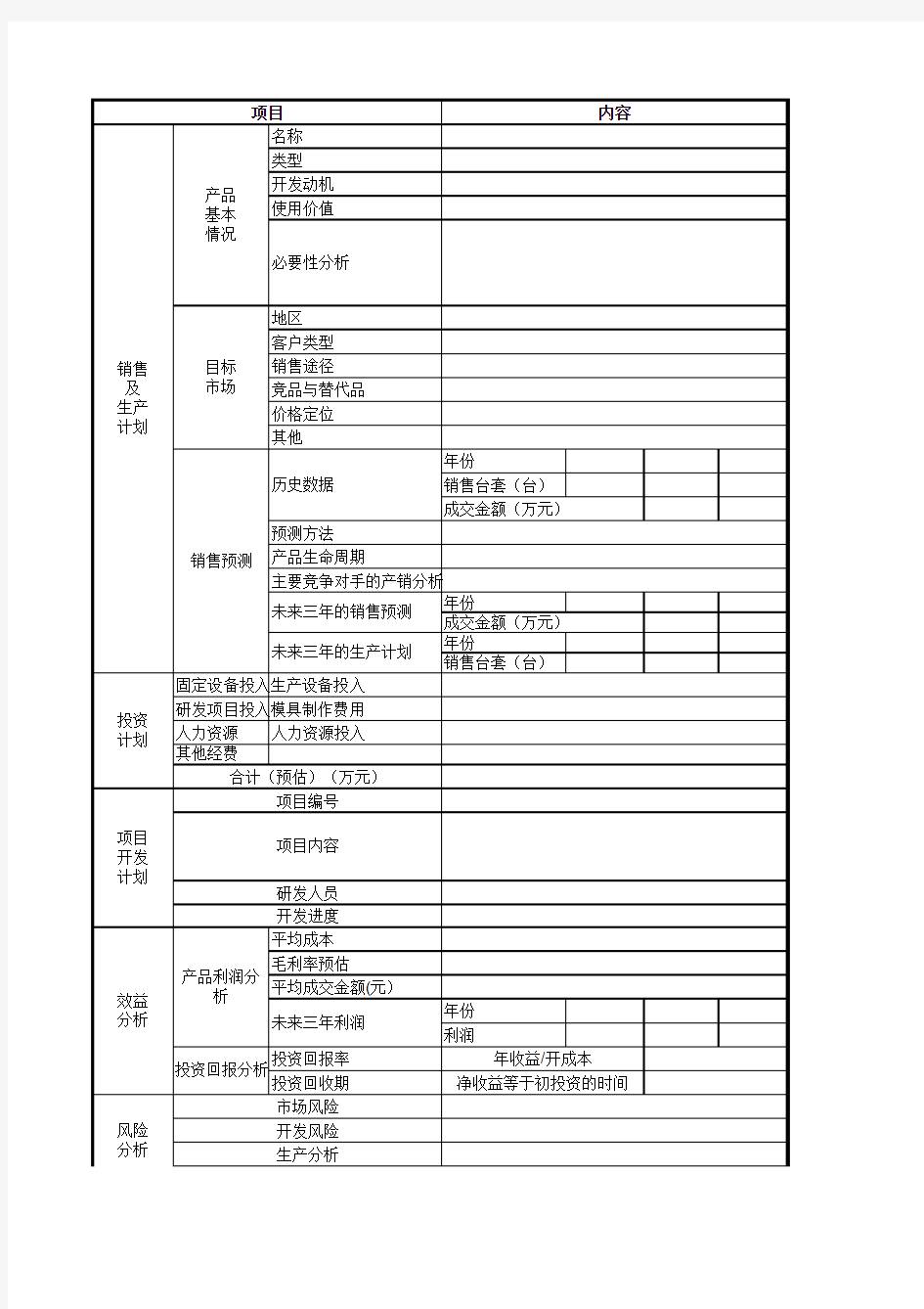 新产品开发提案