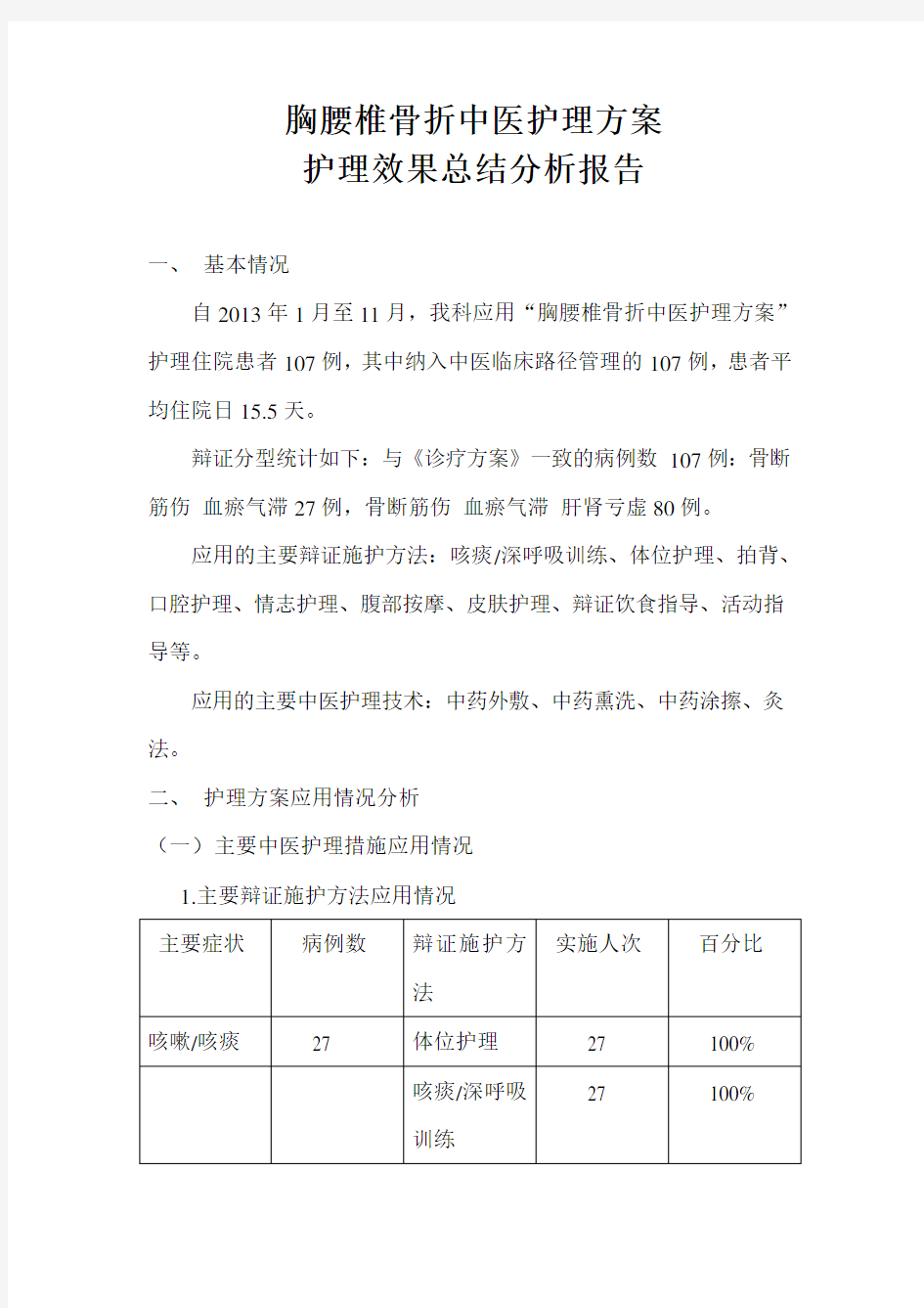 胸腰椎骨折中医护理方案