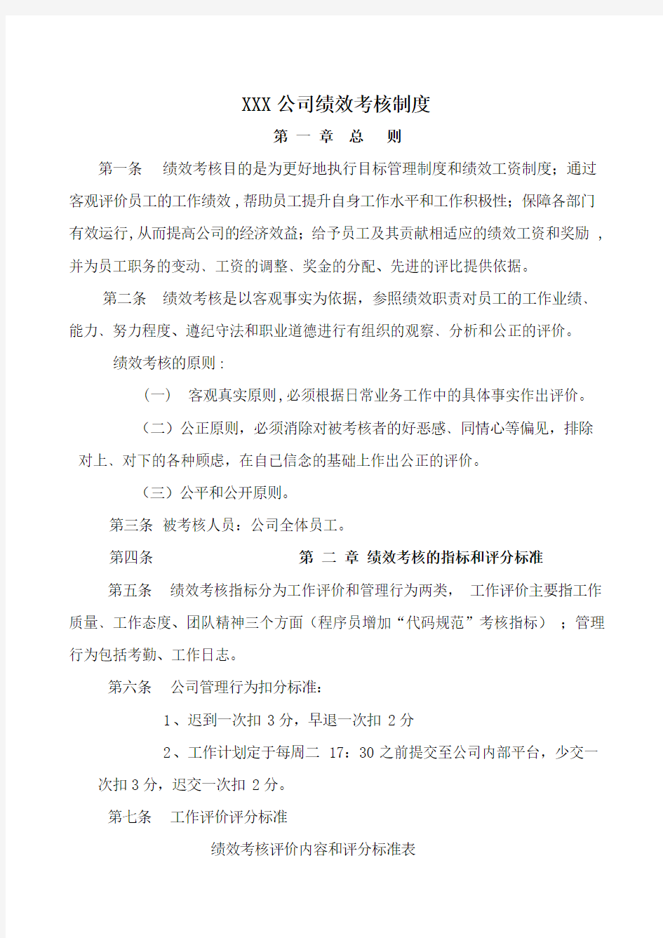 小型软件公司绩效考核制