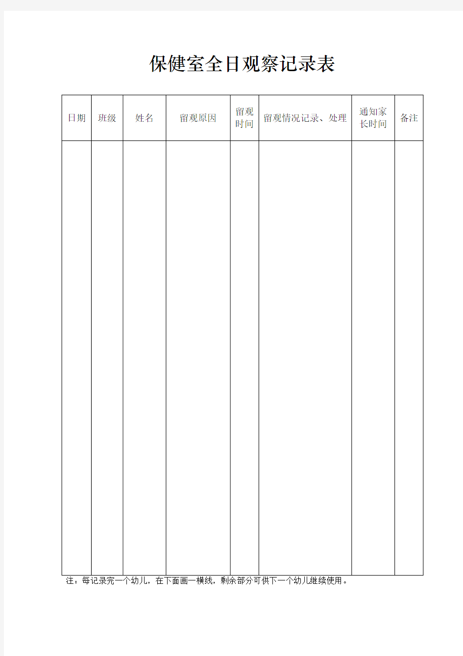 1幼儿园卫生保健表1-3保健室全日观察记录表