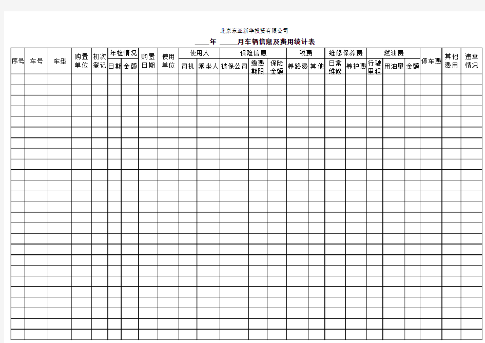车辆信息及费用统计表.xls