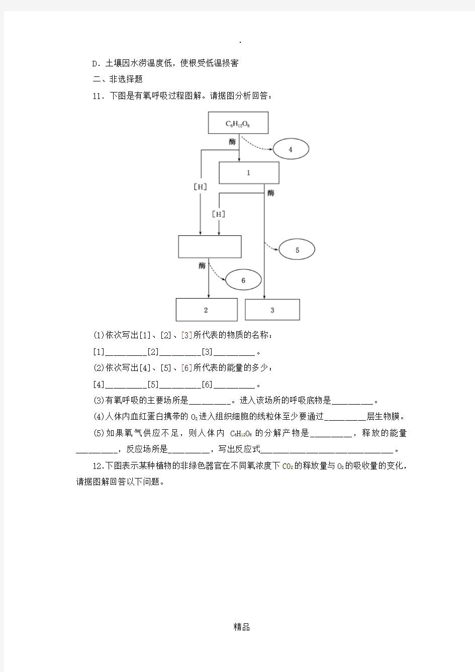 呼吸作用测试题