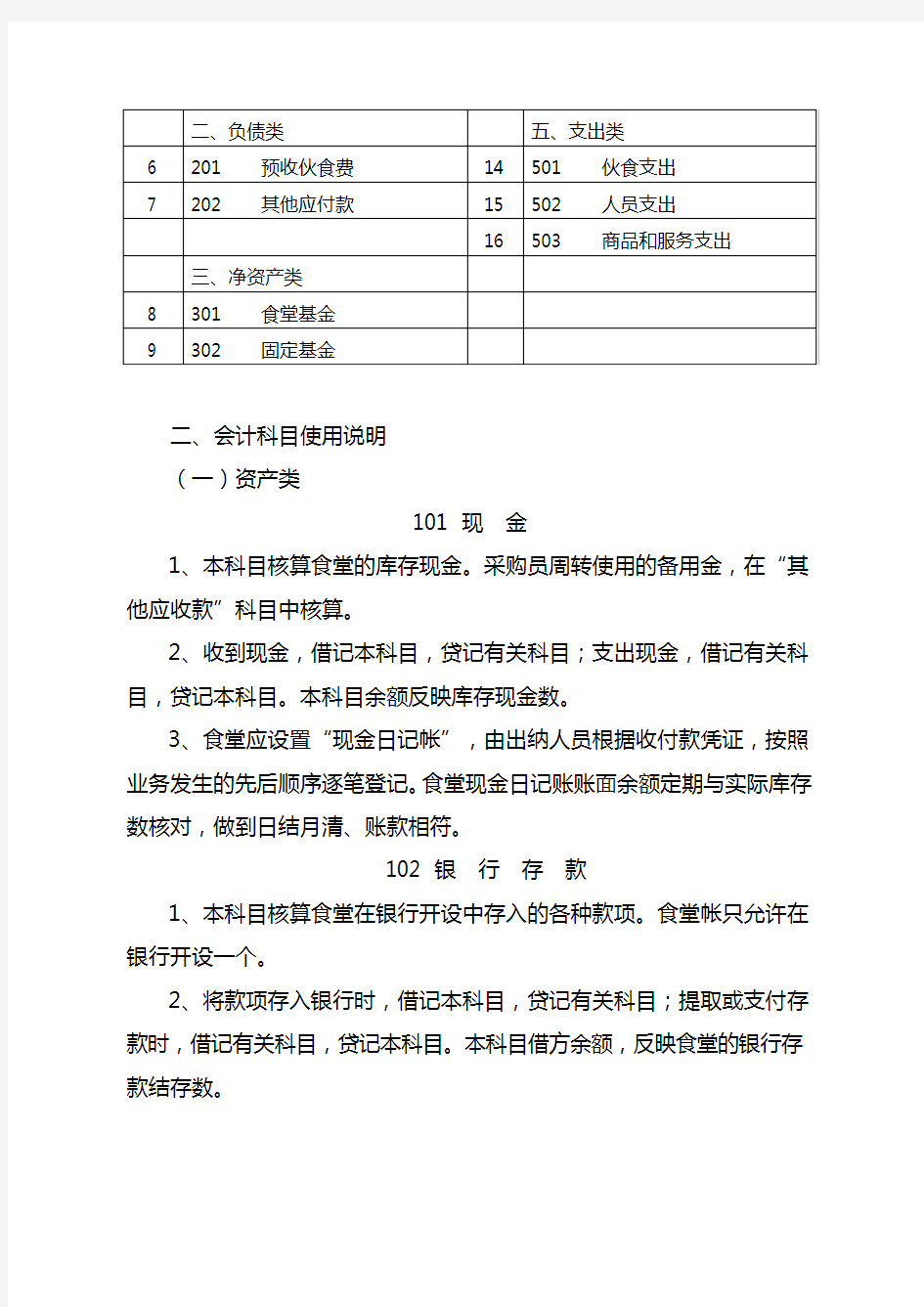 学校食堂会计核算办法