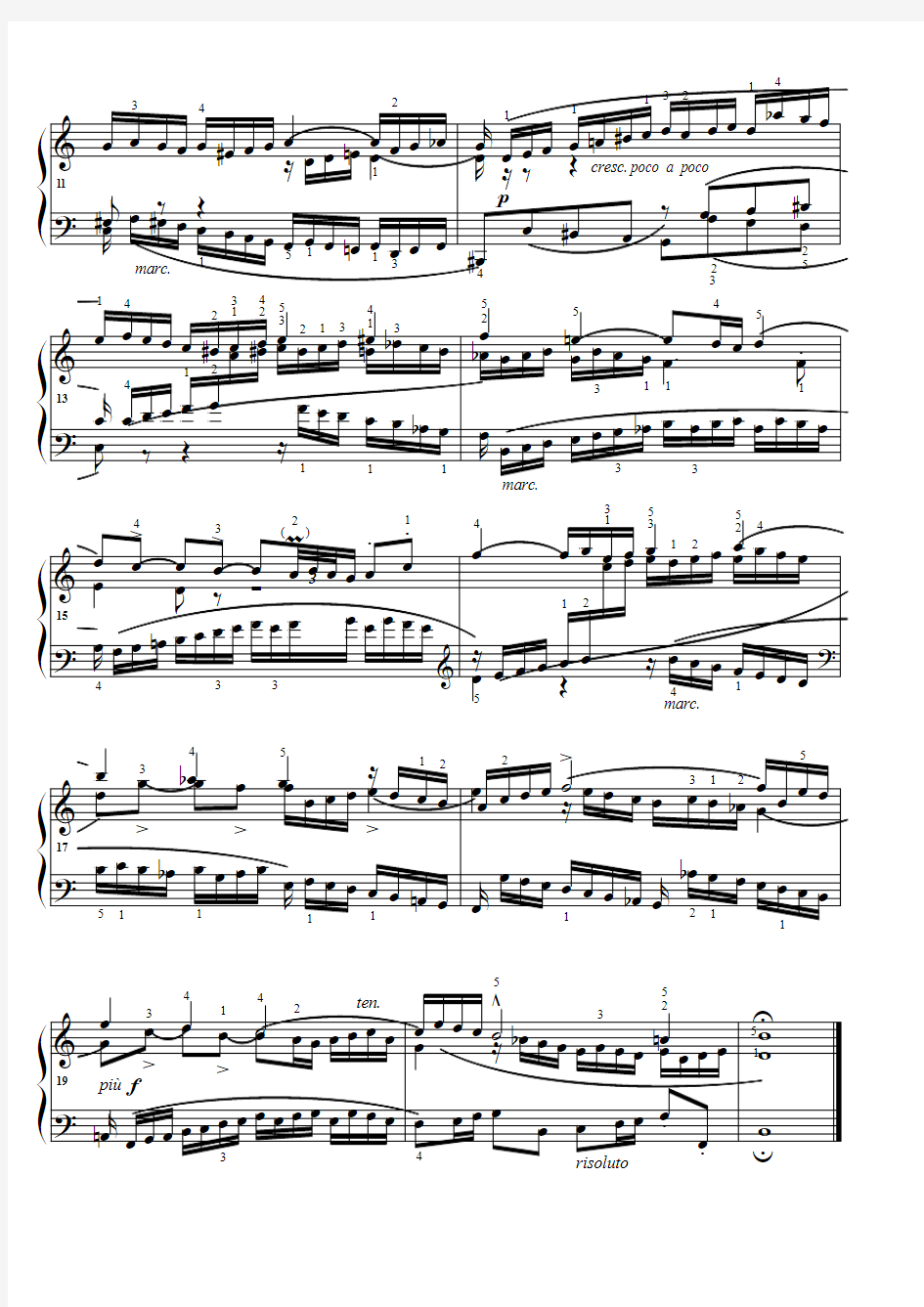三部创意曲.(No.1) 巴赫 原版 五线谱 钢琴谱 正谱  乐谱