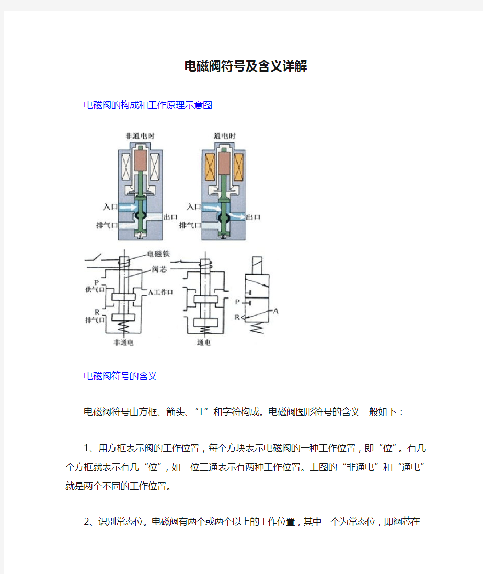 电磁阀符号及含义详解