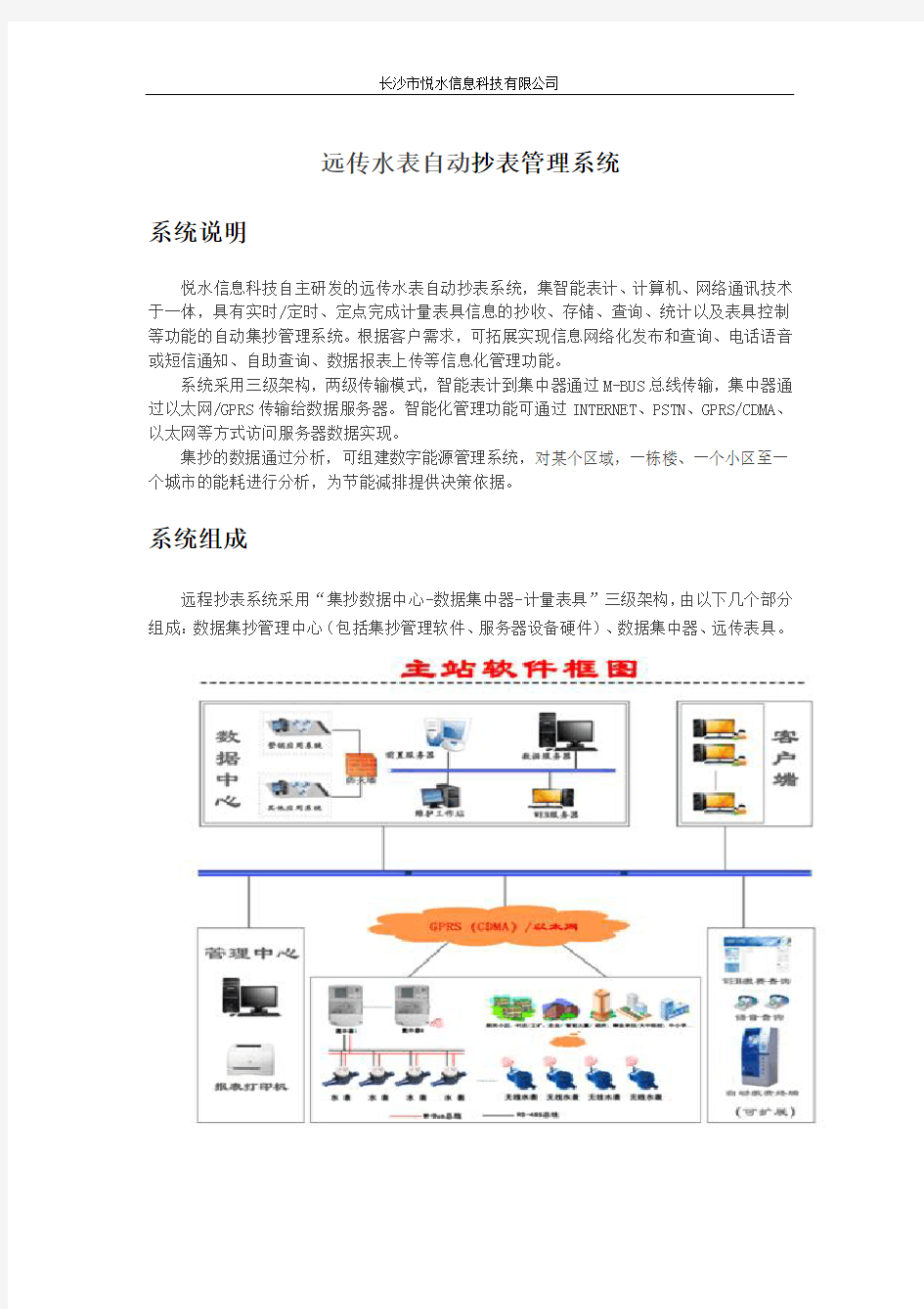 远传水表自动抄表管理系统