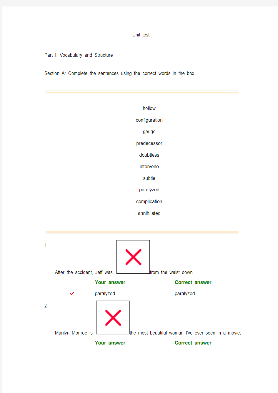 新标准大学英语综合教程4Unit test10答案