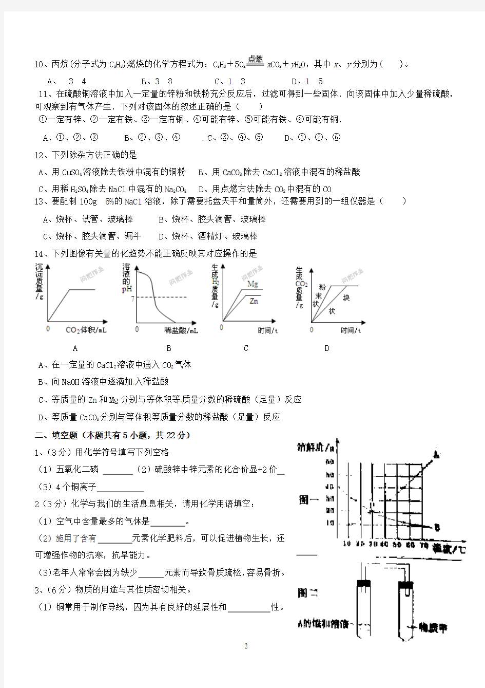 广东省揭阳市2015年中考化学试卷(含答案)