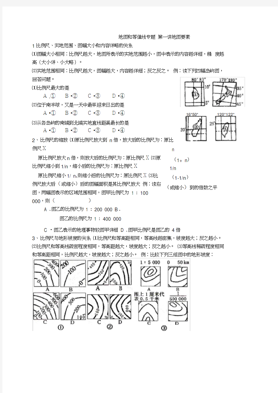 地图和等值线图