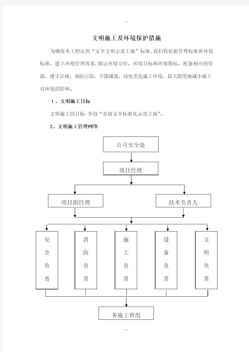 文明施工及环境保护措施