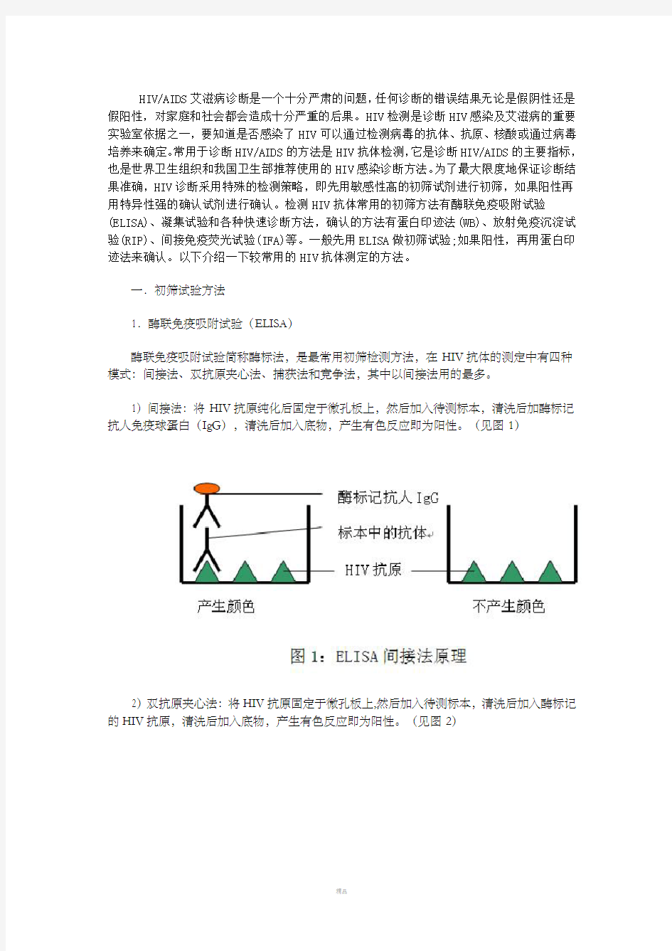 常用的HIV诊断方法