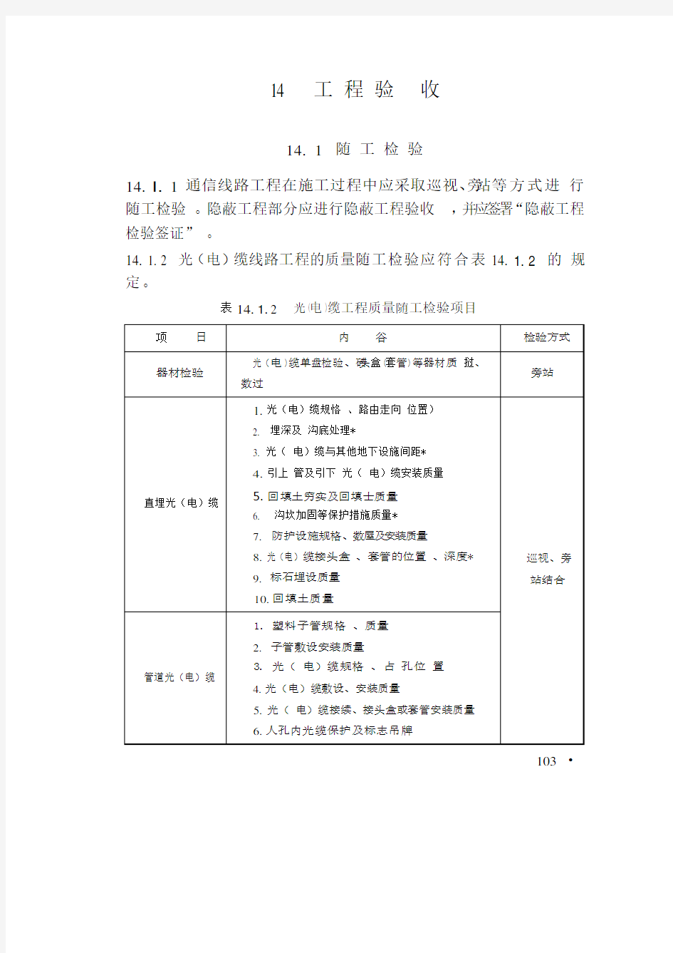 GB通信线路验收规范