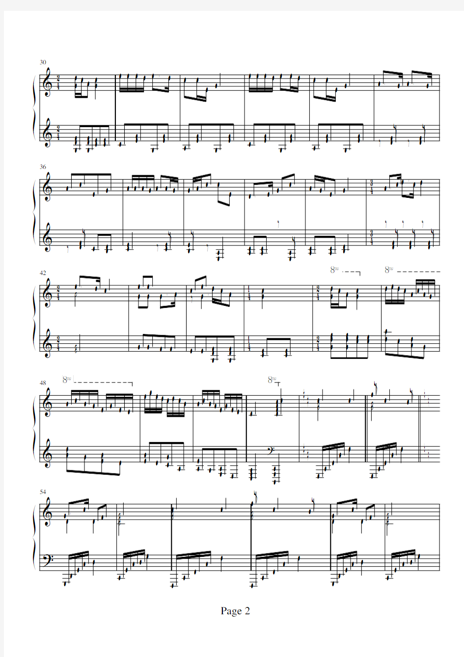 解放区的天-钢琴谱--五线谱-高清-6P