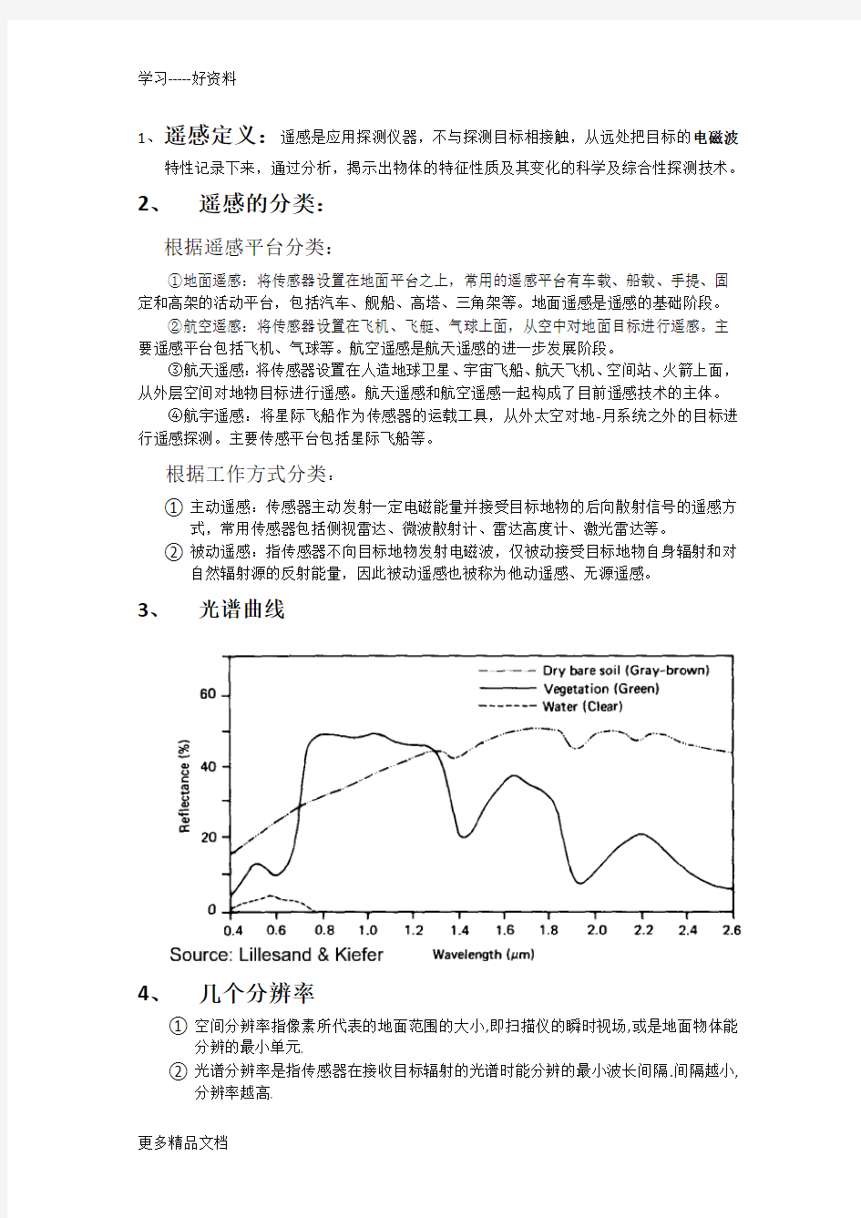 遥感复习资料复习课程