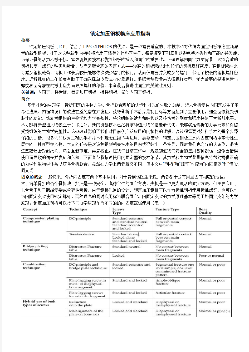 锁定加压钢板临床应用指南