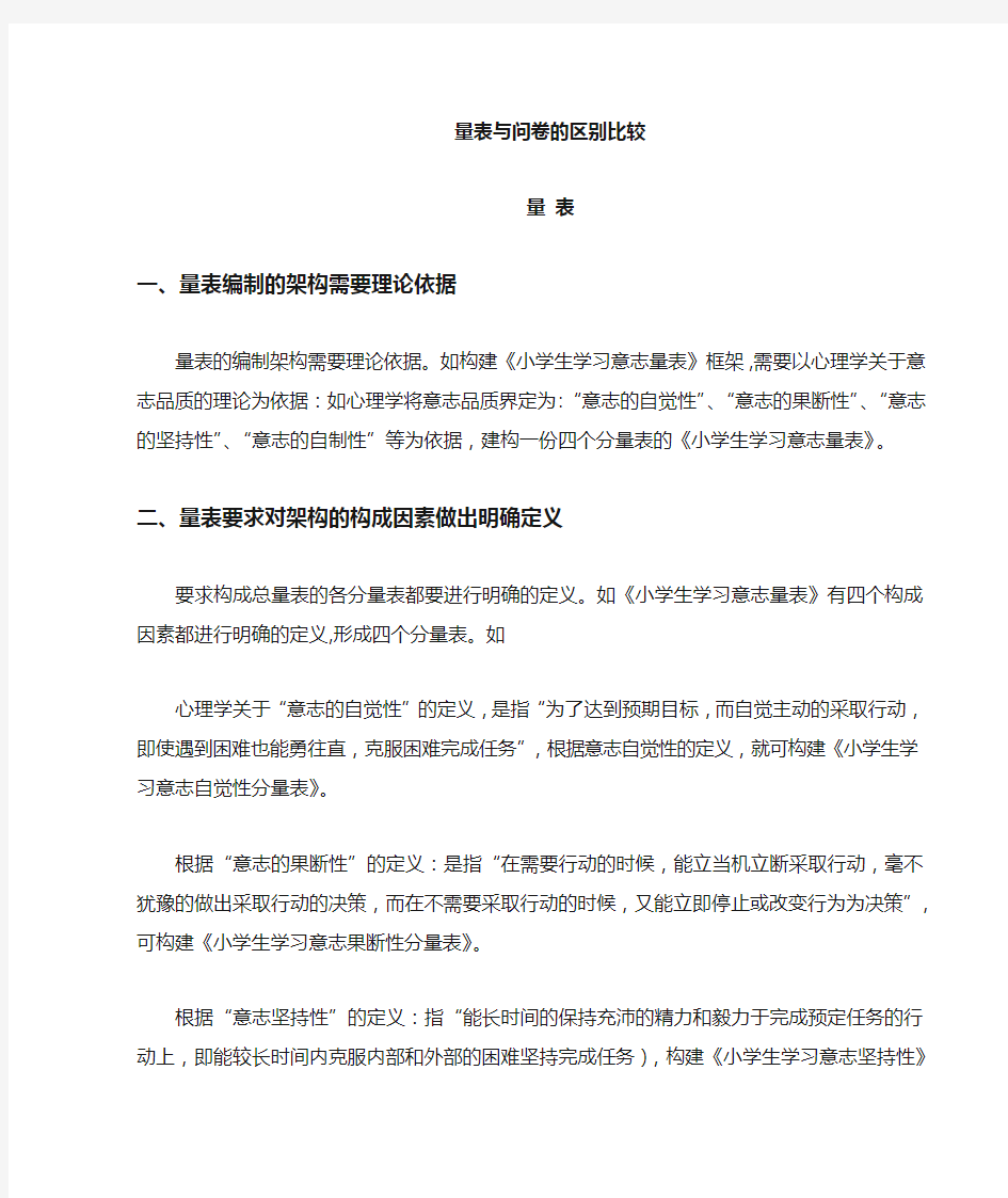 量表与问卷的区别