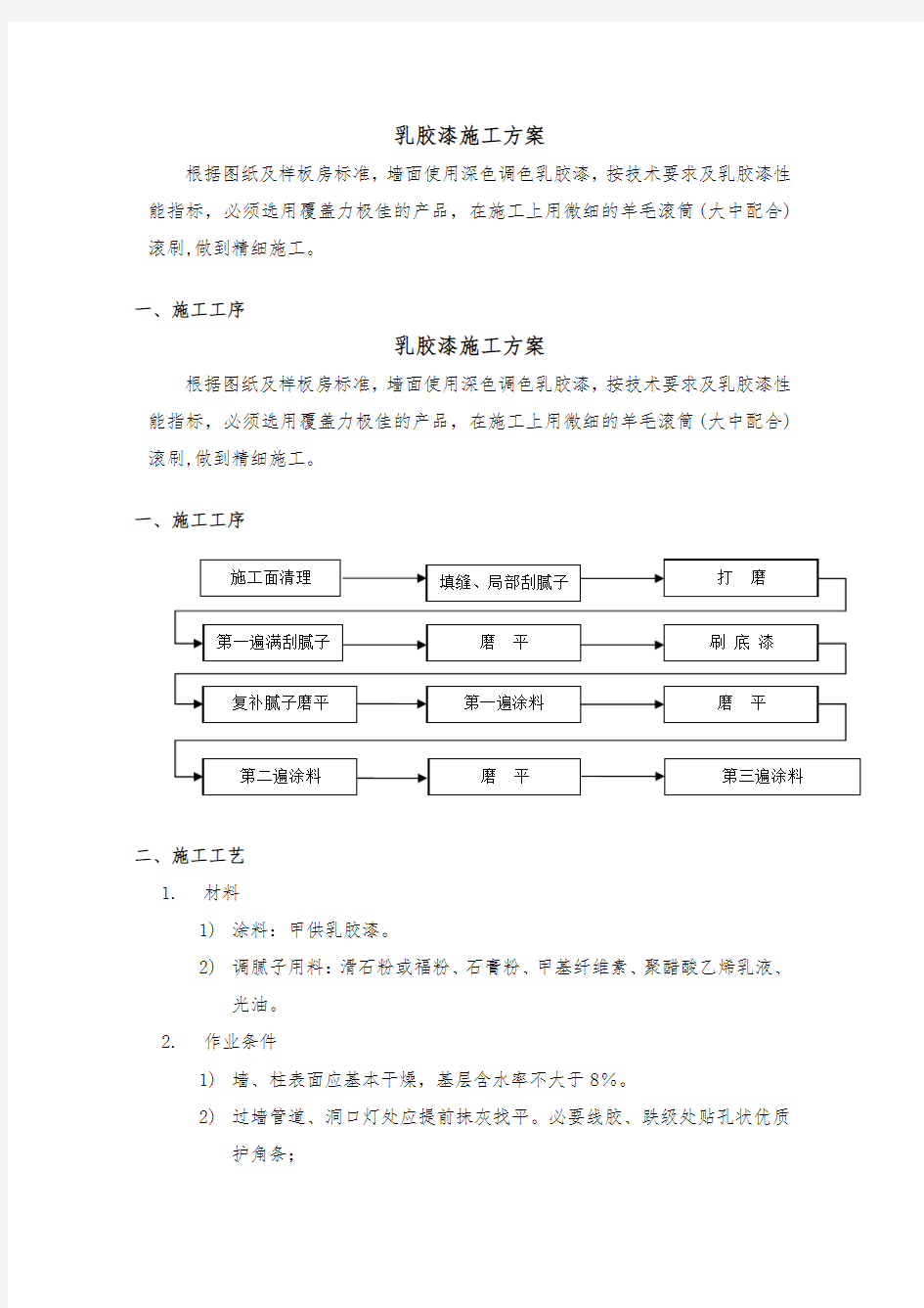 乳胶漆施工方案