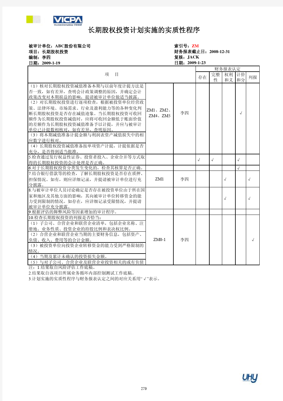 最新版-实质性程序审计工作底稿编制指引_Part30