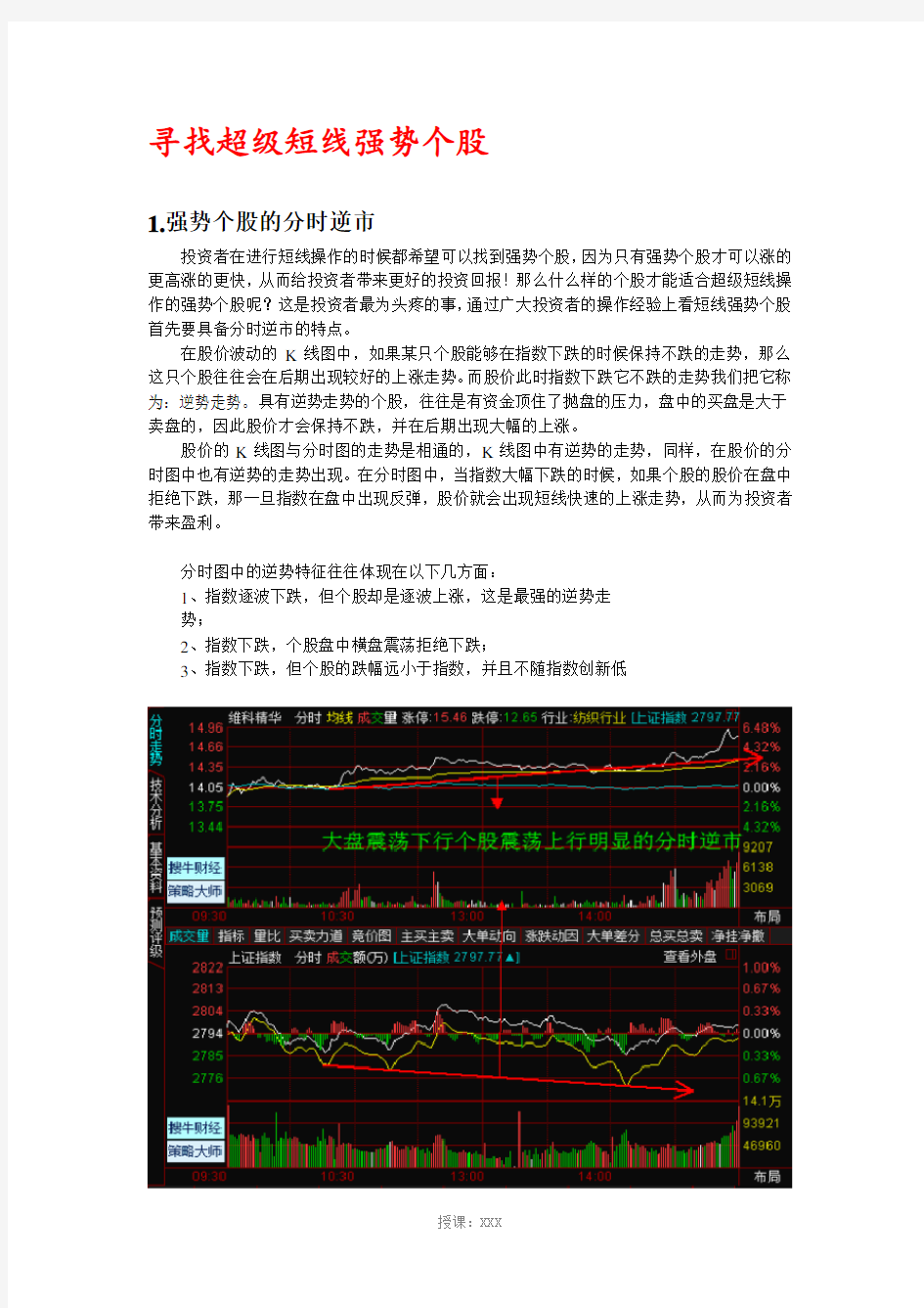 超短线系列--超级短线分时针战法