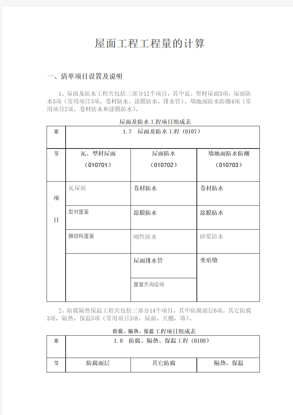 屋面工程工程量的计算好东西