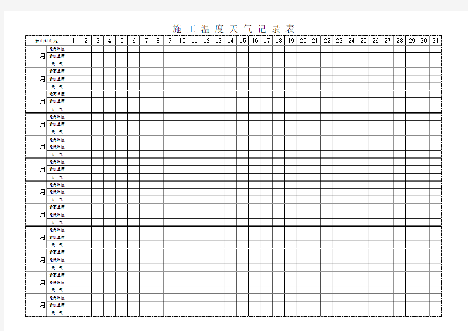 天气温度记录表