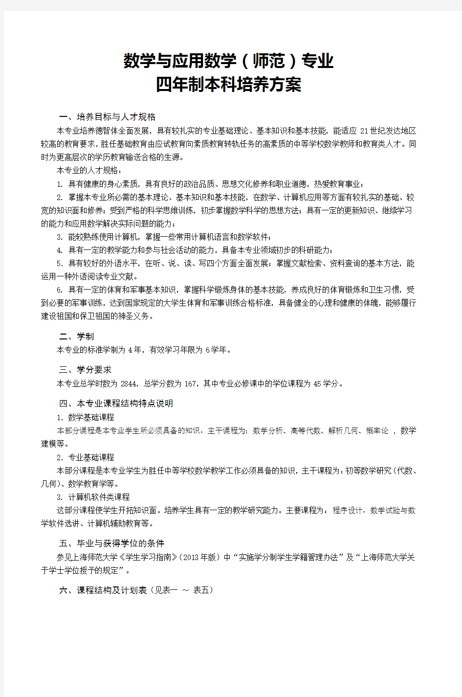 数学与应用数学师范专业