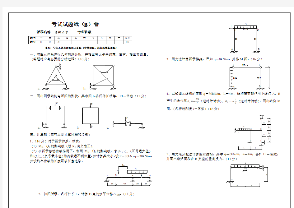 结构力学试题2及答案