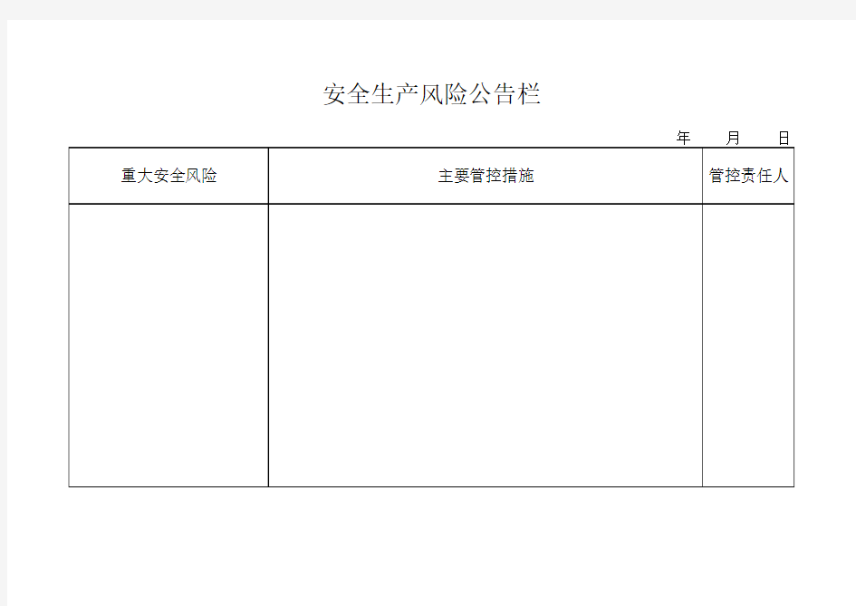 安全生产风险公告栏