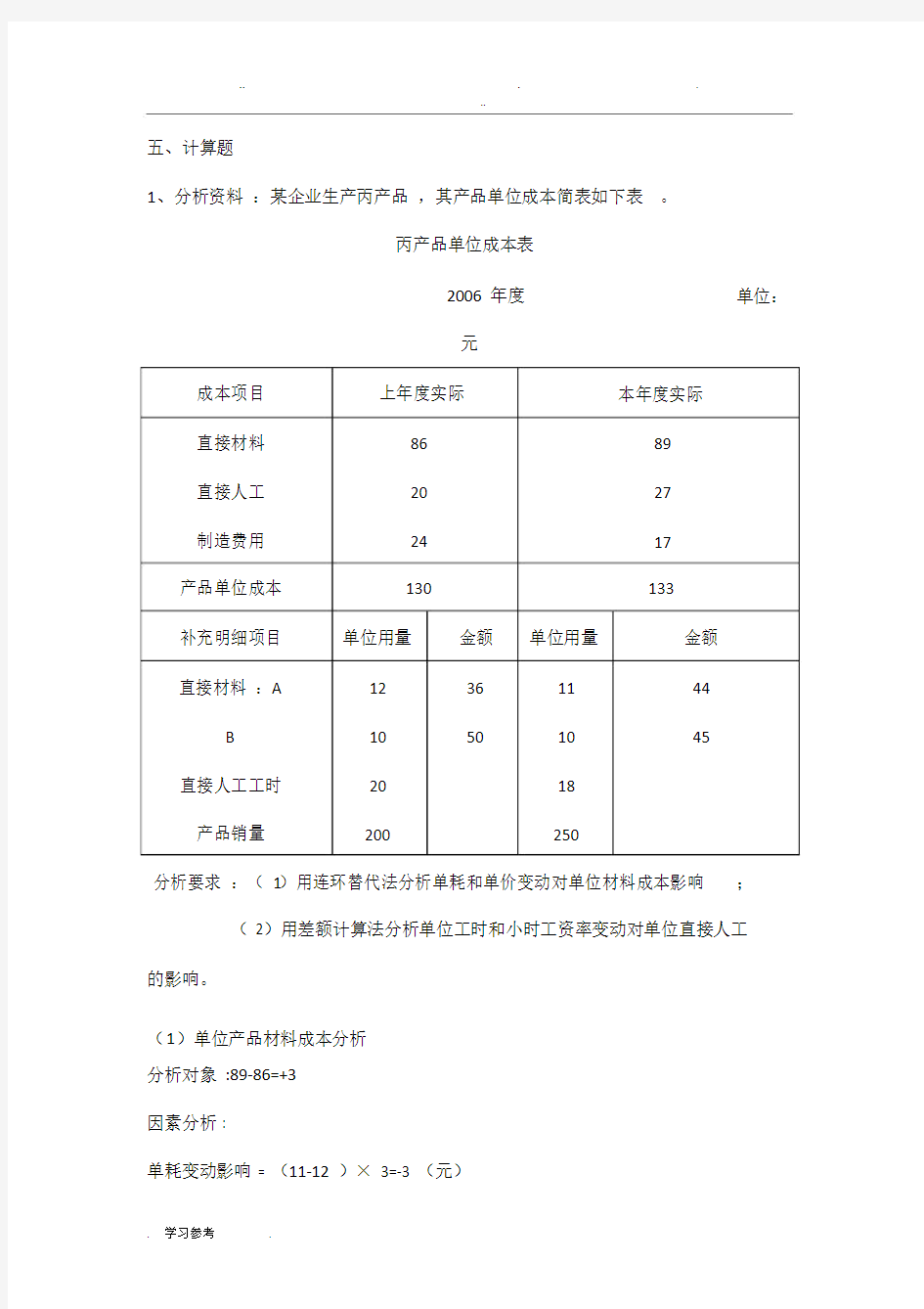 财务报表分析总结复习题大题包括答案.doc