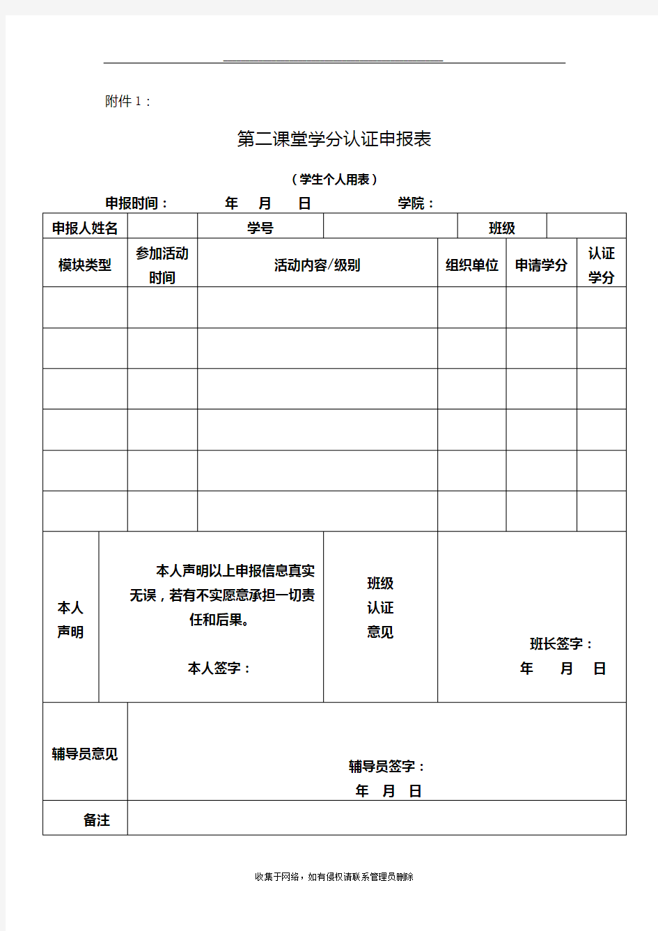 最新第二课堂学分认证申报