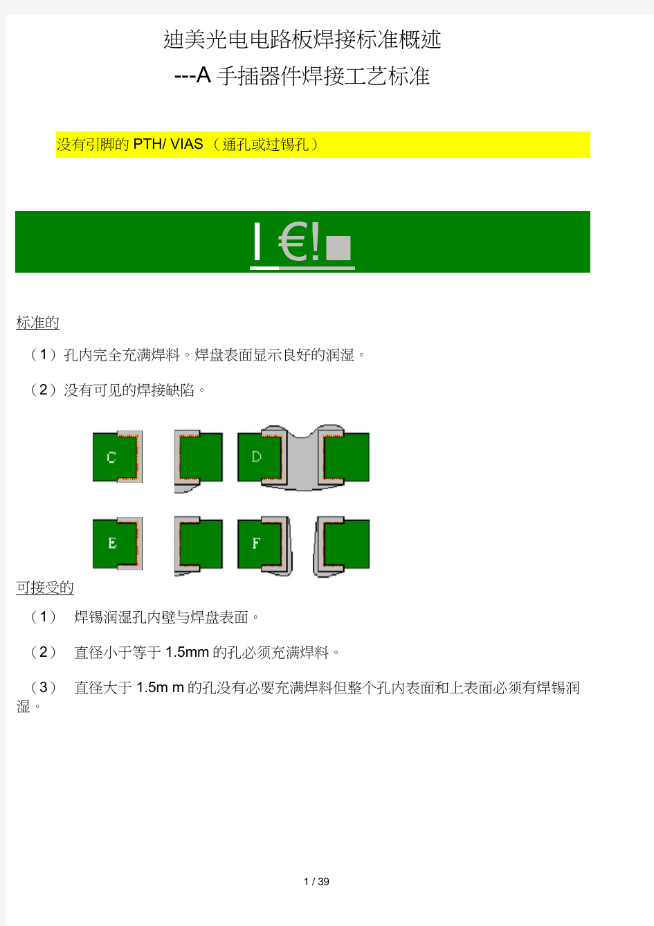 电子元器件焊接标准