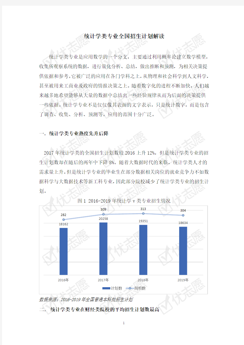 统计学类专业全国招生计划解读