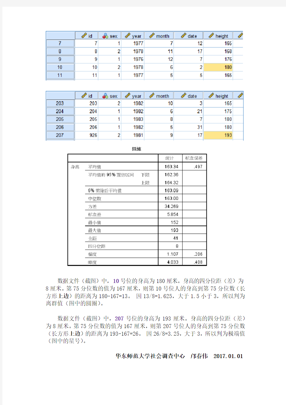 SPSS 箱图中异常值的计算和判别方法