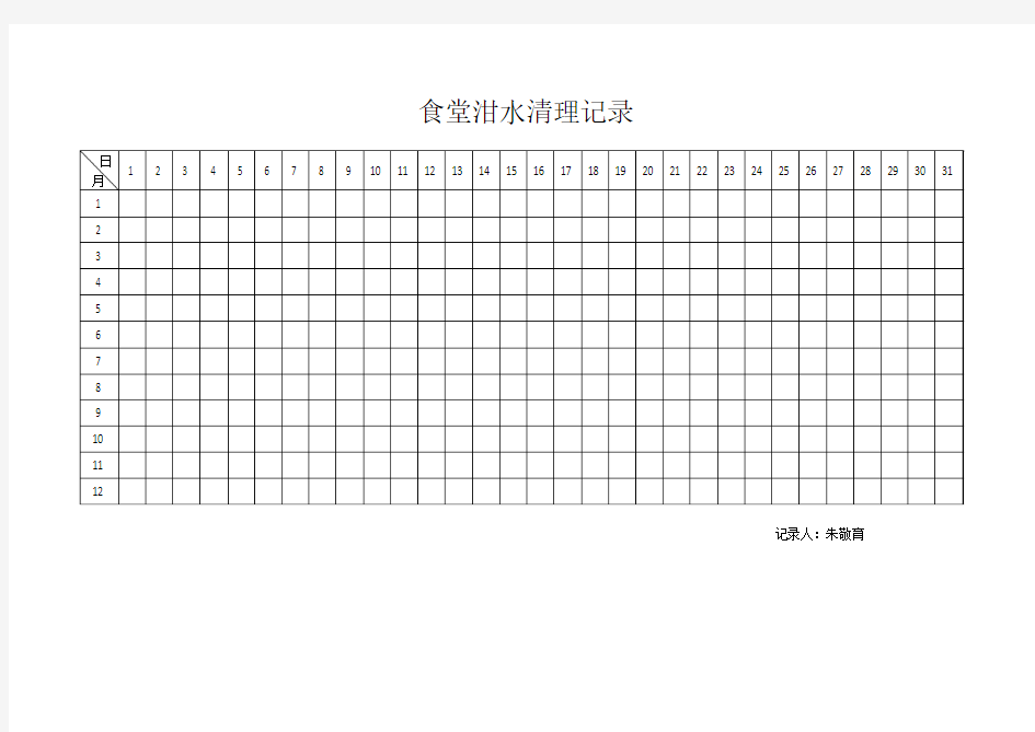 食堂泔水清理记录1