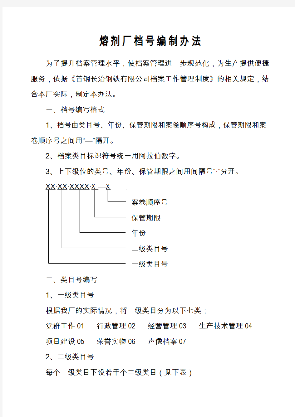 档号编制办法