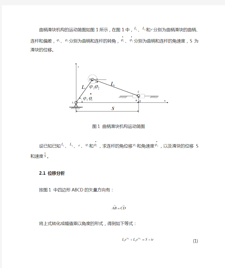 基于MATLAB的曲柄滑块机构运动的仿真