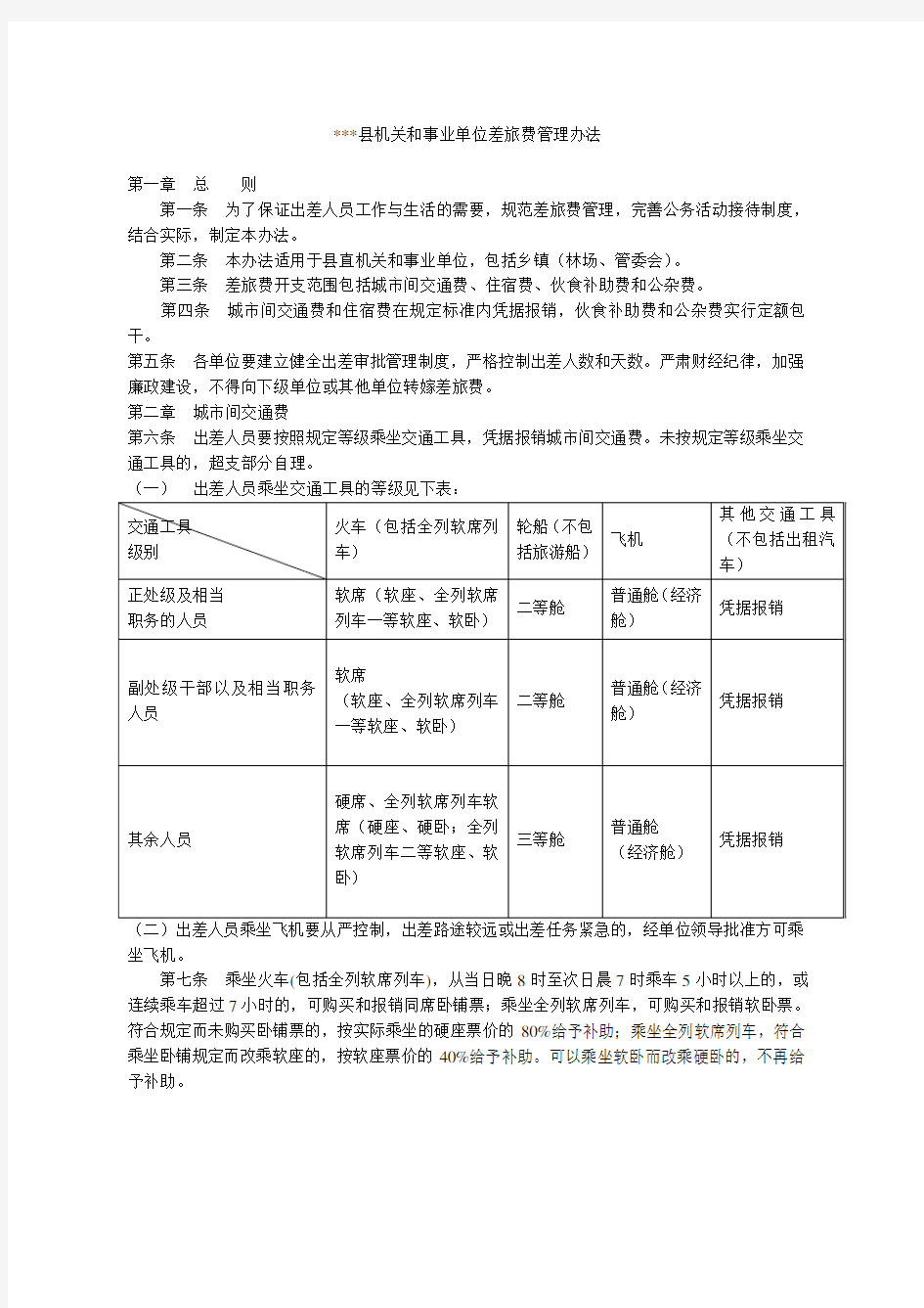 机关和事业单位差旅费管理办法