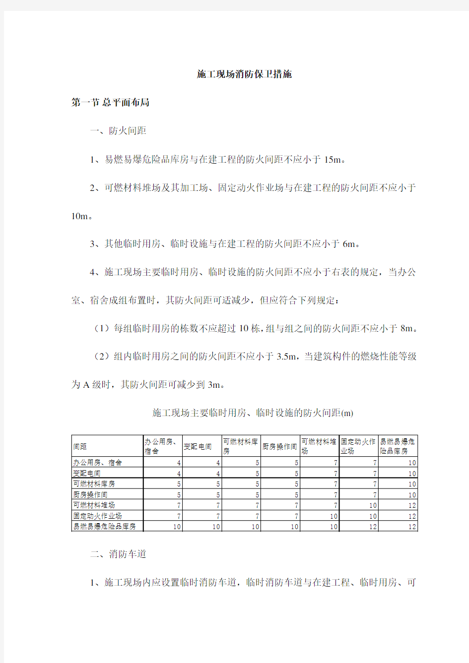 施工现场消防保卫措施