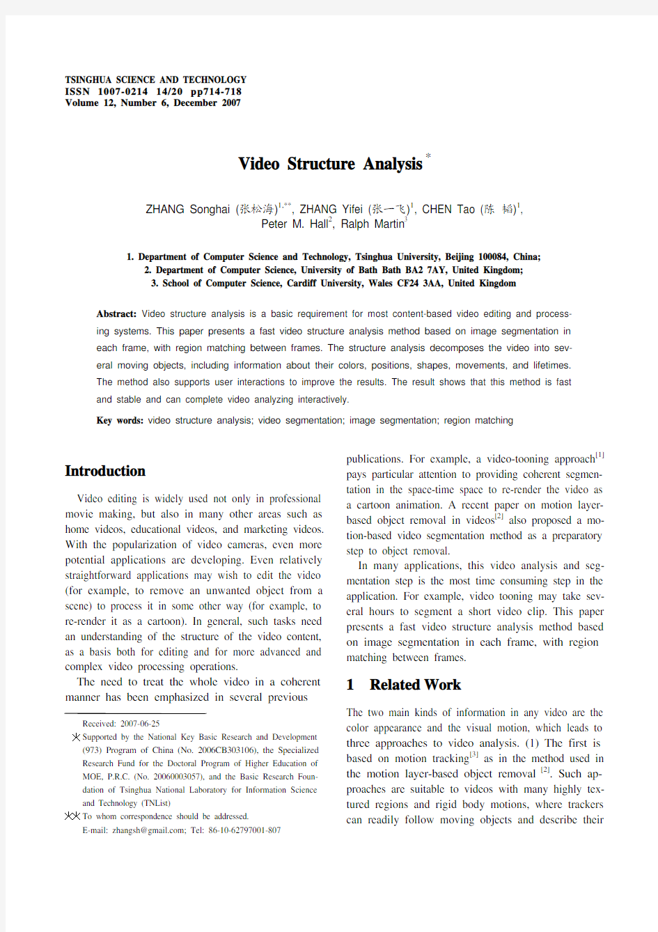 Video Structure Analysis