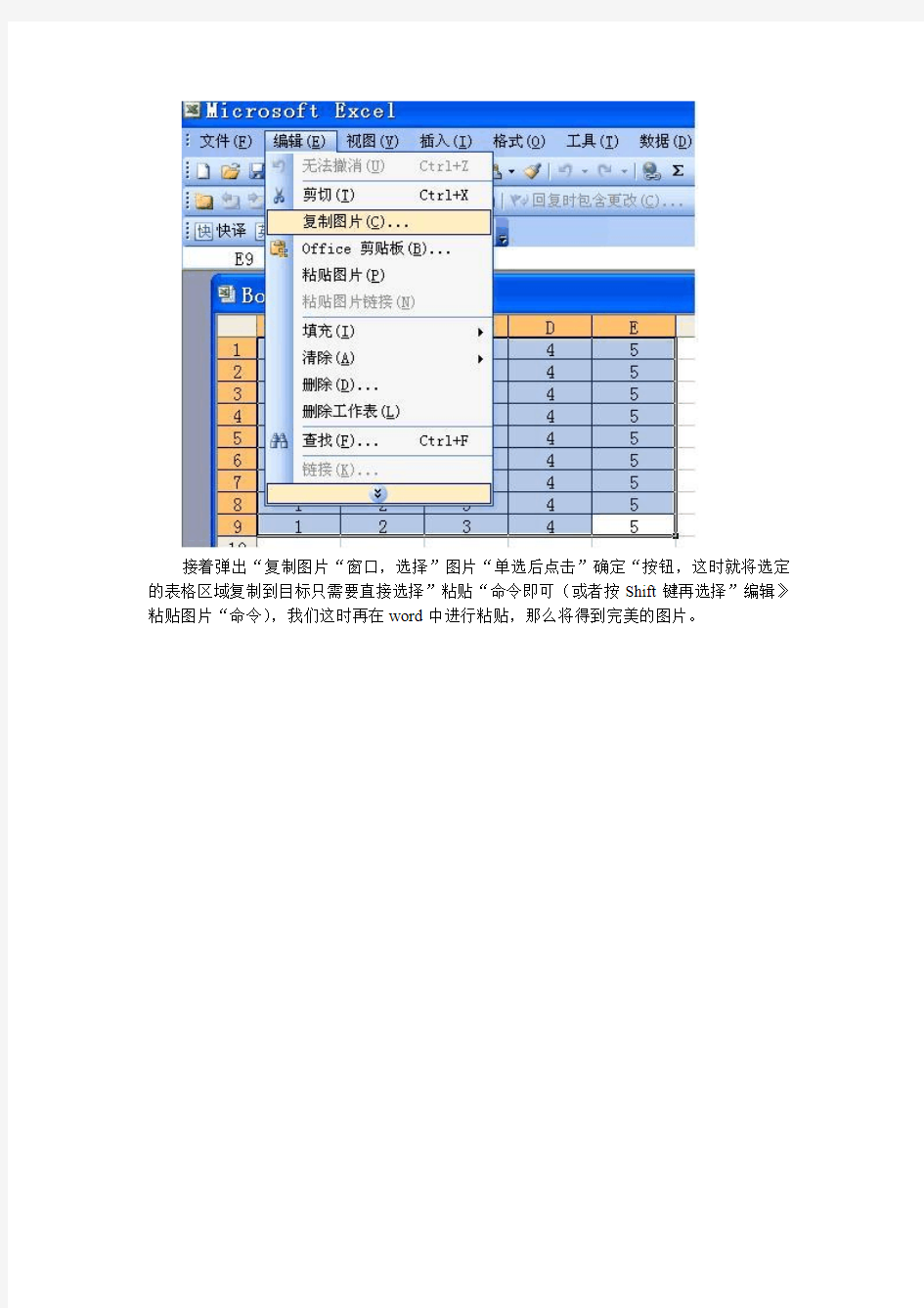 如何将Excel表格作为图片完美的插入到Word中