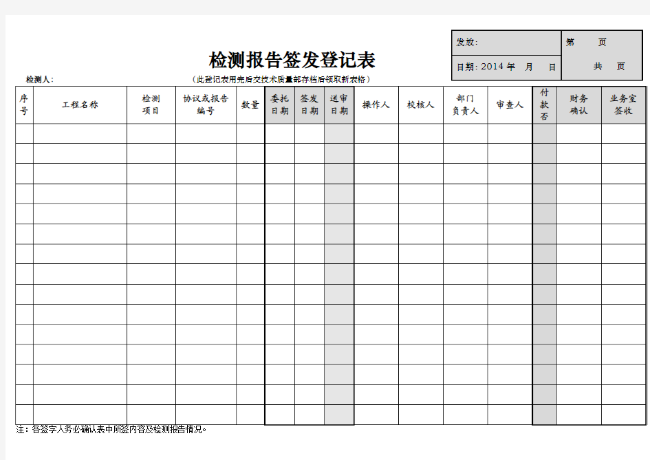 检测报告签发登记表(新)