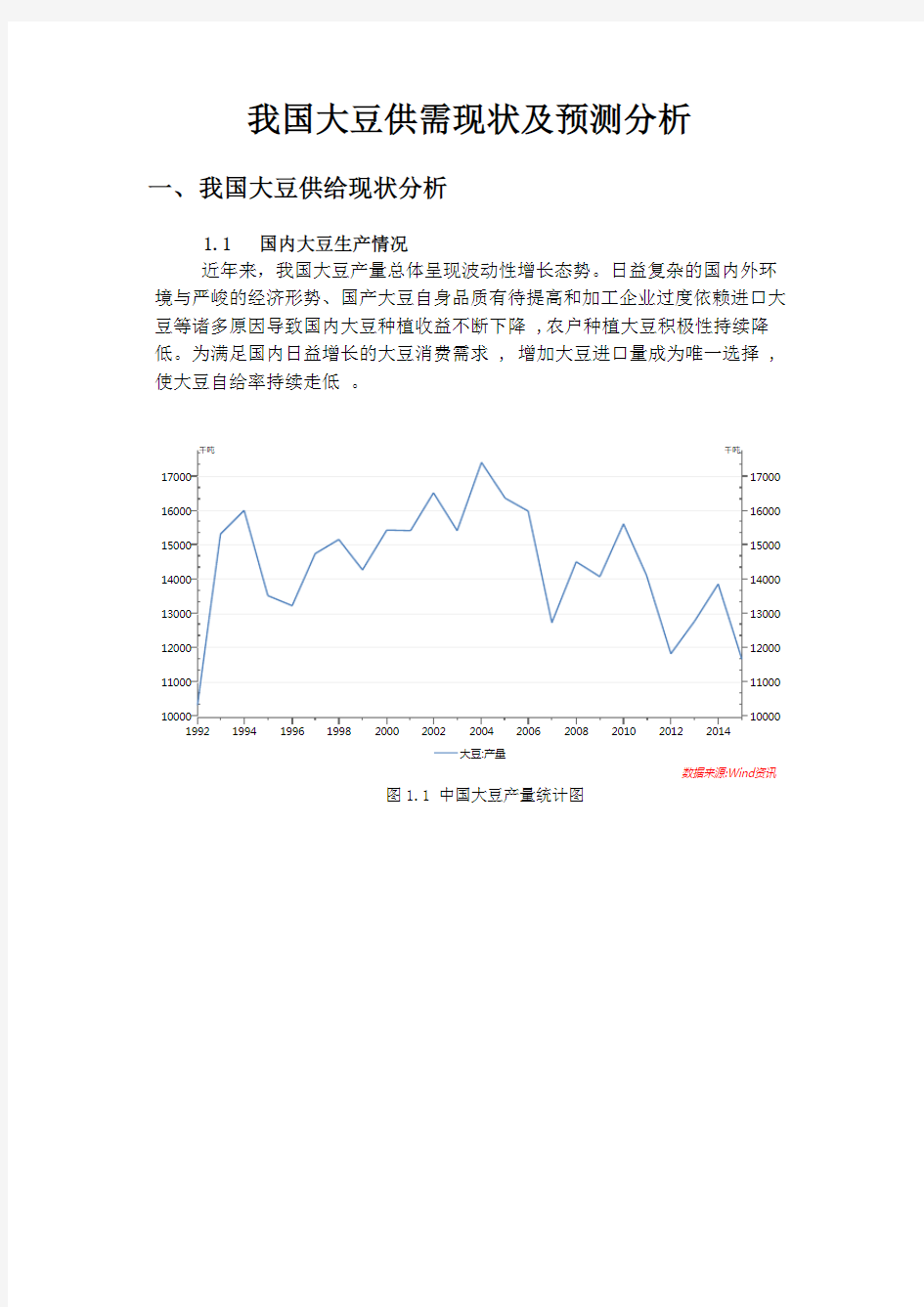 我国大豆供需现状及预测分析