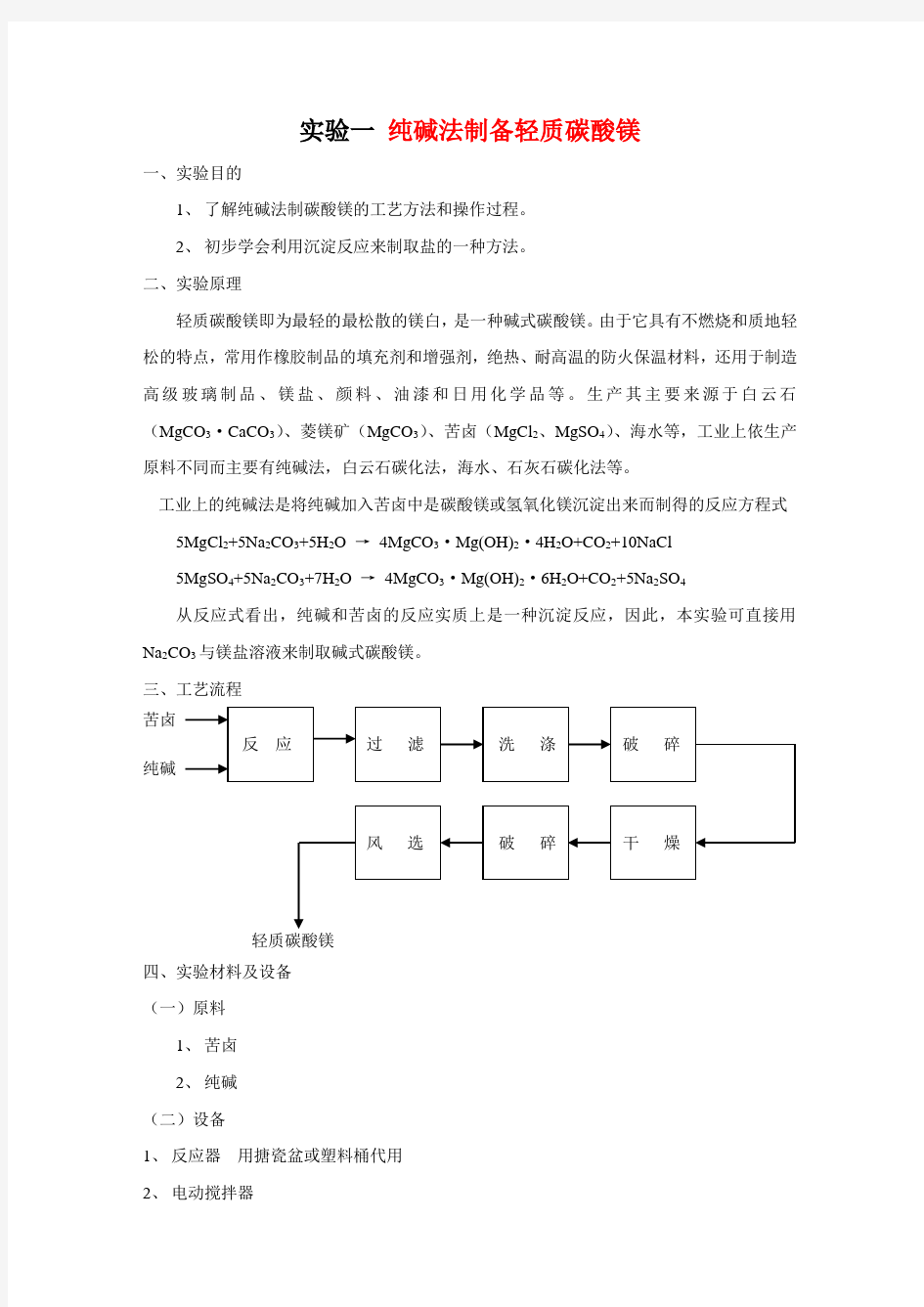 化学工艺学实验